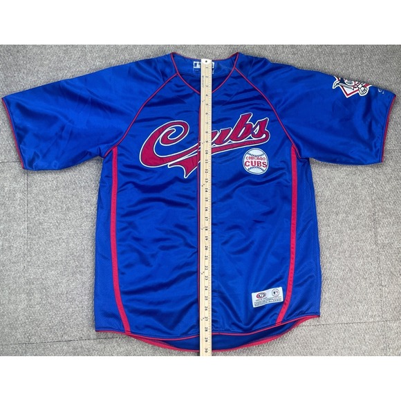 True Fan MLB Genuine‎ Merchandise Embroidered Chicago Cubs Baseball Jersey Large - Picture 10 of 14